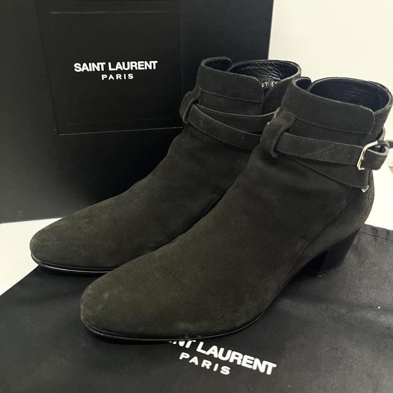 Saint Laurent Paris Suede Wyatt Jodhpur Boots Short Boots 38 1/2 24.5cm