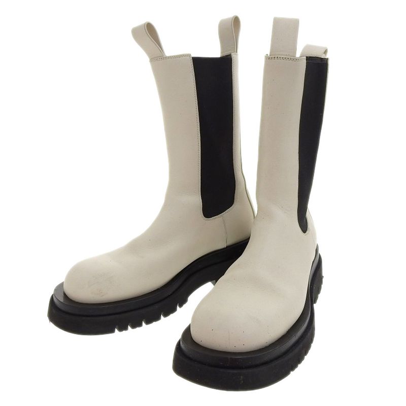 Good Bottega Veneta Rag Boots Leather Chelsea Boots 39 Approx 26cm (10.24in)