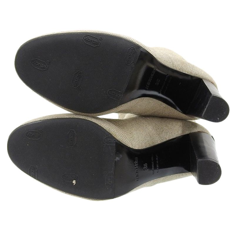 Good Hermes Margiela Period Jute And Leather Long Boots 36 23cm (9.06in) Beige