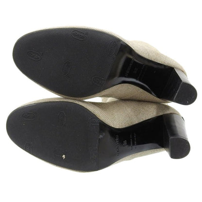 Good Hermes Margiela Period Jute And Leather Long Boots 36 23cm (9.06in) Beige