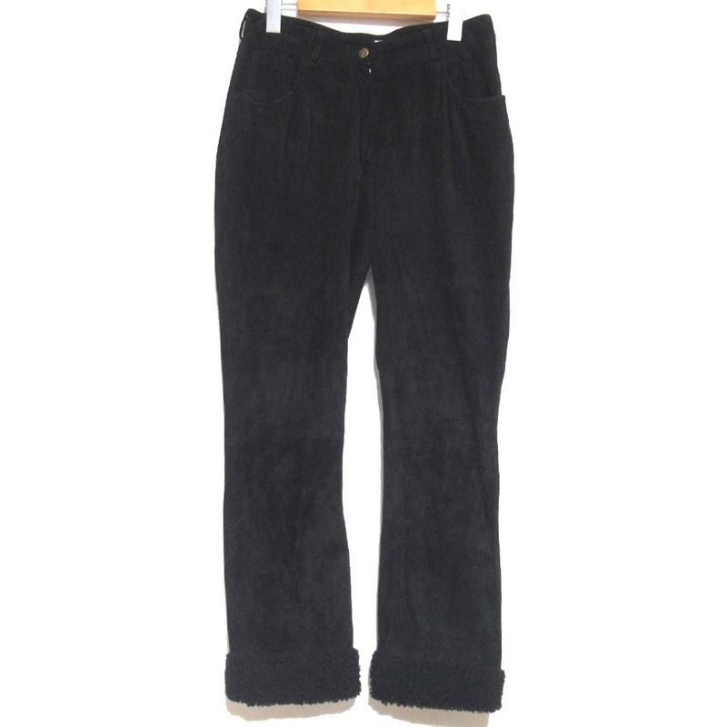 Christian DIOR Galliano Period Mouton Switch Suede Leather Pants F38 Size Black
