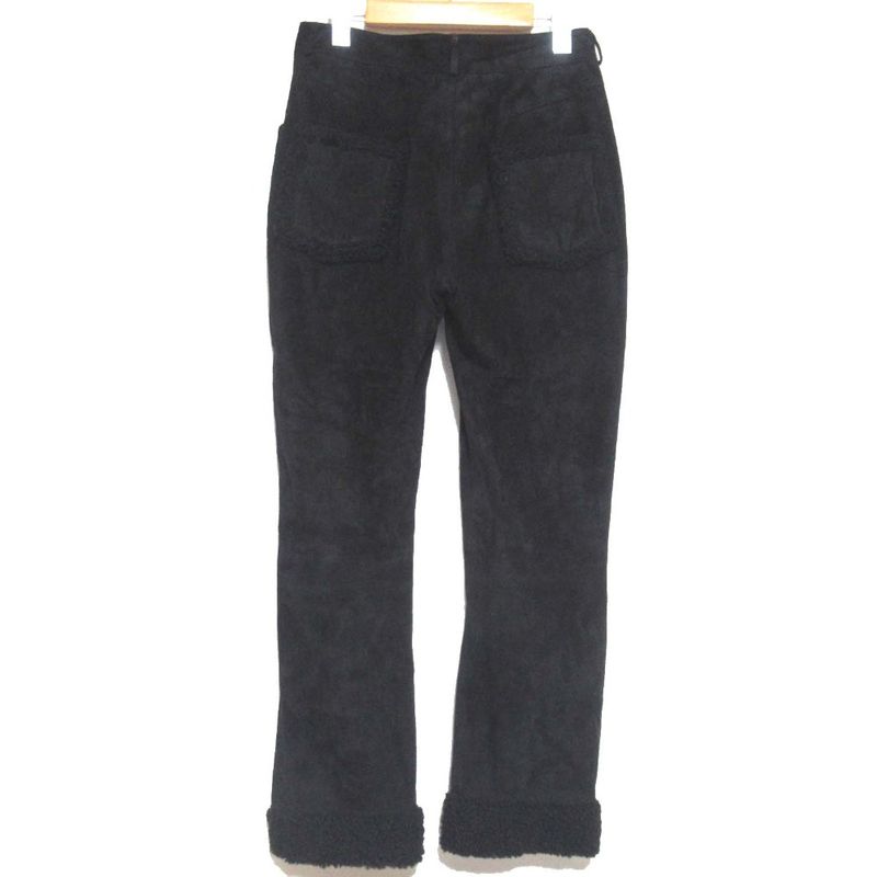 Christian DIOR Galliano Period Mouton Switch Suede Leather Pants F38 Size Black