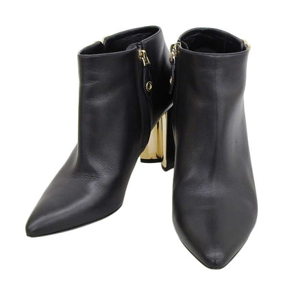 Louis Vuitton Essential V Side Zip Leather Short Boots 36 1/2 Approx 23.5cm