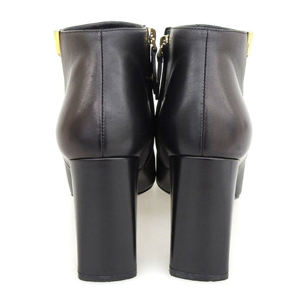 Louis Vuitton Essential V Side Zip Leather Short Boots 36 1/2 Approx 23.5cm