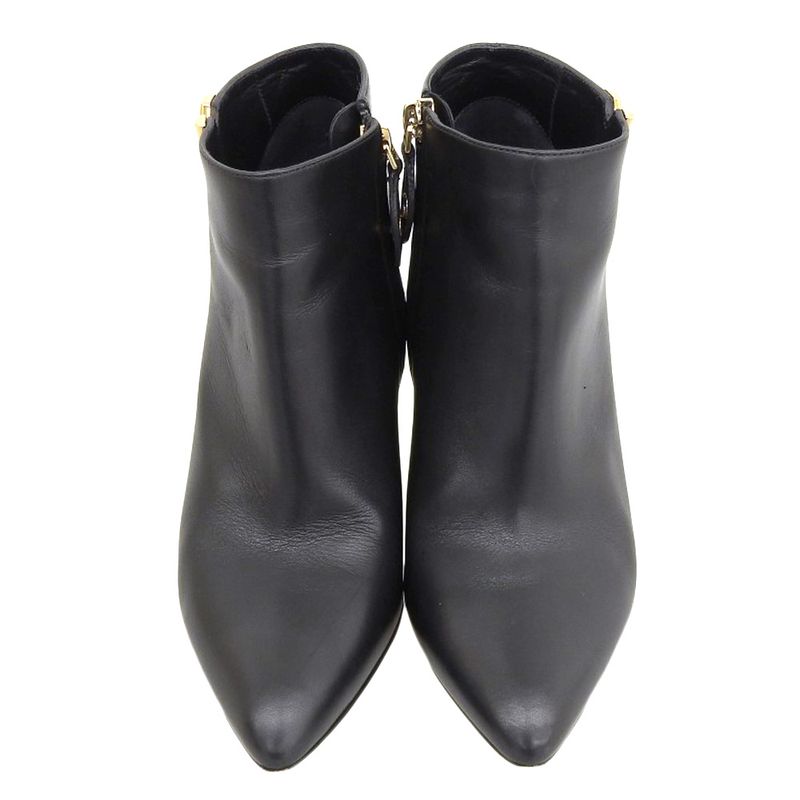 Louis Vuitton Essential V Side Zip Leather Short Boots 36 1/2 Approx 23.5cm