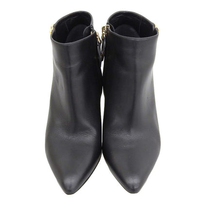 Louis Vuitton Essential V Side Zip Leather Short Boots 36 1/2 Approx 23.5cm