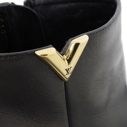 Louis Vuitton Essential V Side Zip Leather Short Boots 36 1/2 Approx 23.5cm