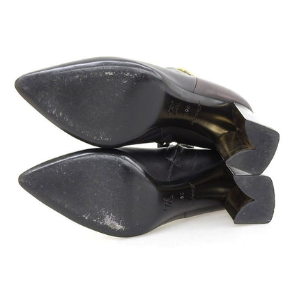Louis Vuitton Essential V Side Zip Leather Short Boots 36 1/2 Approx 23.5cm