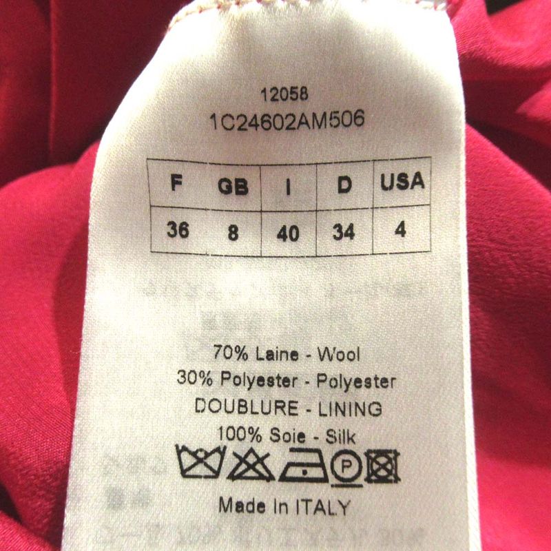 Christian DIOR Embroidery Flower Lace Knee Length Camisole Dress F36 Fuchsia