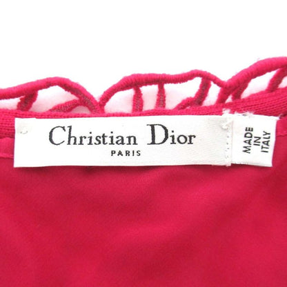 Christian DIOR Embroidery Flower Lace Knee Length Camisole Dress F36 Fuchsia