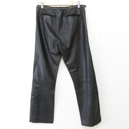 Prada Side Chapters Lined Mesh Leather Pants Black Men's Used