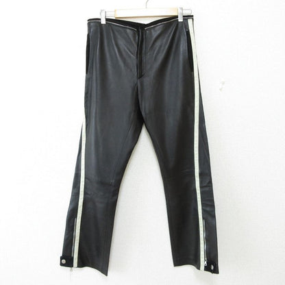 Prada Side Chapters Lined Mesh Leather Pants Black Men's Used