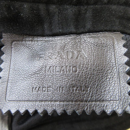 Prada Side Chapters Lined Mesh Leather Pants Black Men's Used