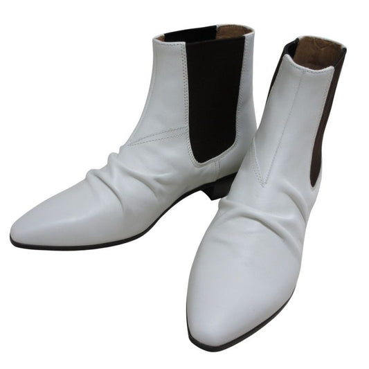 Unused Celine Phoebe Period Leather Side Gore Short Boots 35 22.5cm (8.86in)