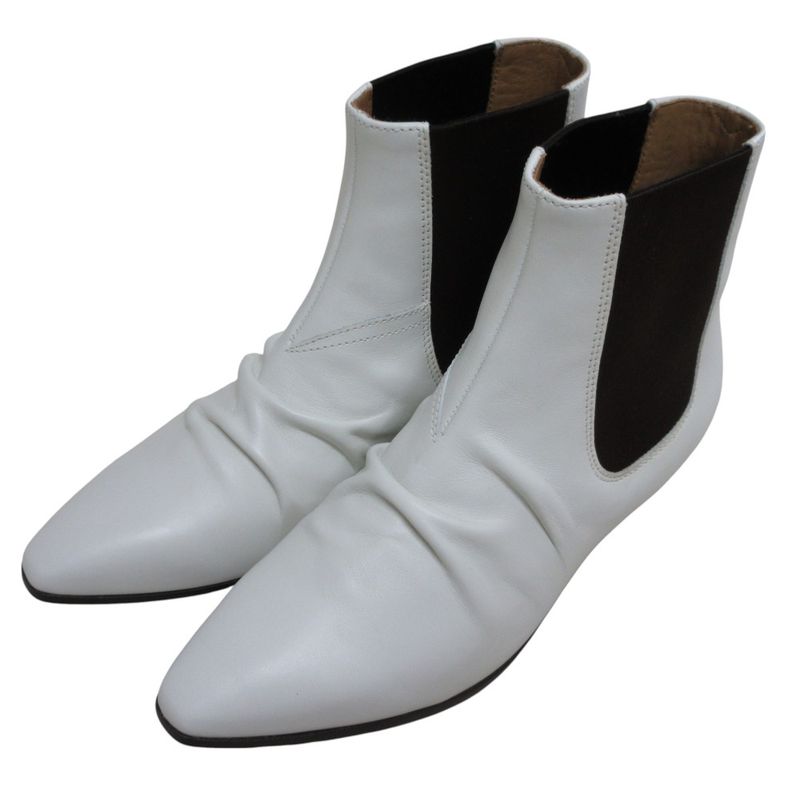 Unused Celine Phoebe Period Leather Side Gore Short Boots 35 22.5cm (8.86in)