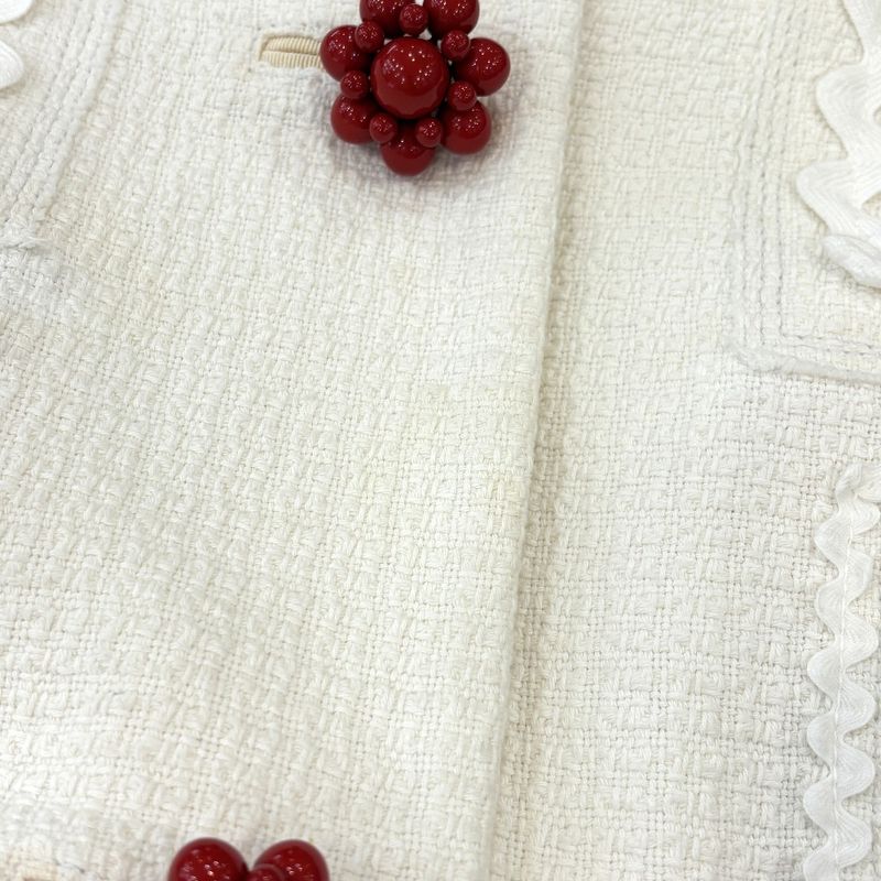 Good Louis Vuitton Silk Lining Single Tweed Coat Size 34 White Women Used