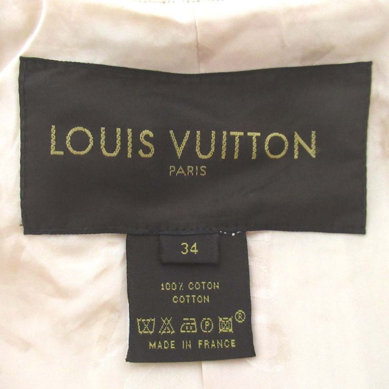 Good Louis Vuitton Silk Lining Single Tweed Coat Size 34 White Women Used