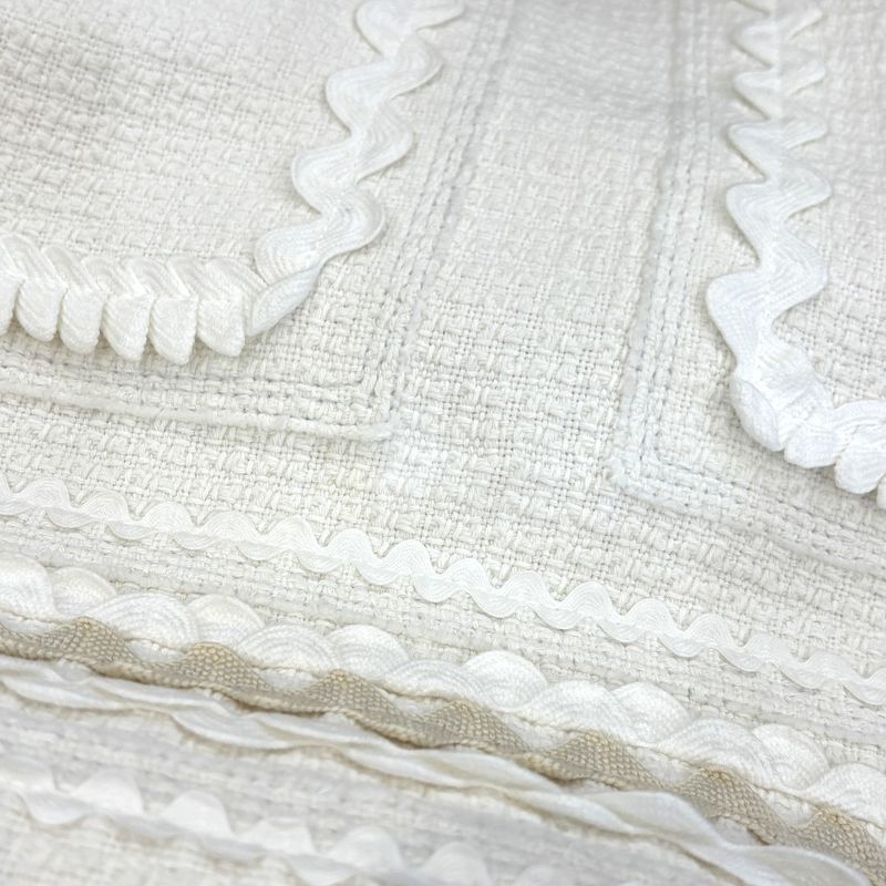 Good Louis Vuitton Silk Lining Single Tweed Coat Size 34 White Women Used