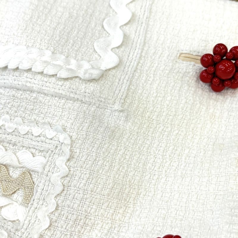 Good Louis Vuitton Silk Lining Single Tweed Coat Size 34 White Women Used