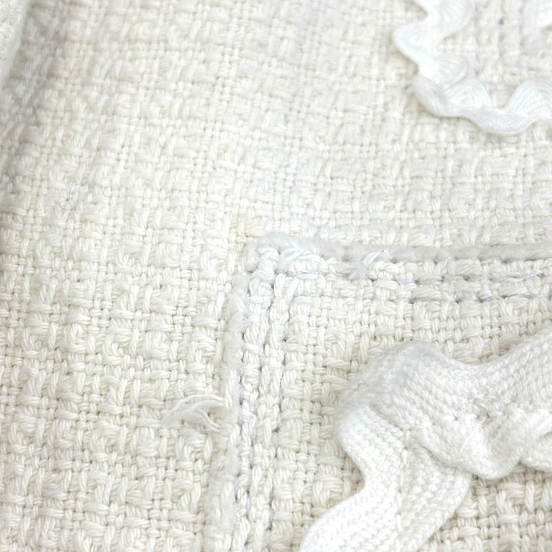 Good Louis Vuitton Silk Lining Single Tweed Coat Size 34 White Women Used