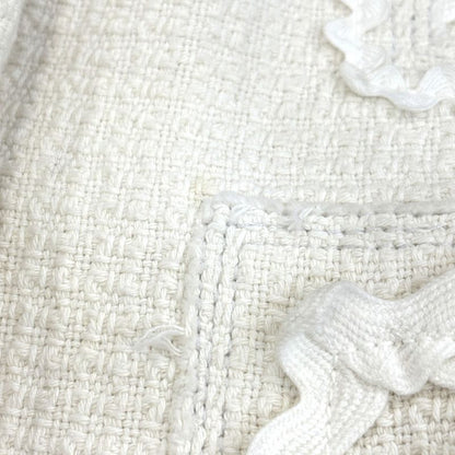 Good Louis Vuitton Silk Lining Single Tweed Coat Size 34 White Women Used