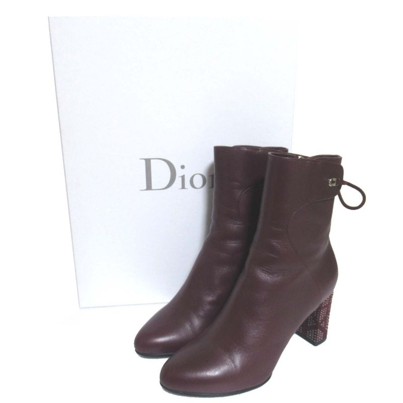 Christian DIOR Stellar Rhinestone Decorated Ankle Boots Short Boots 35.5 22.5cm