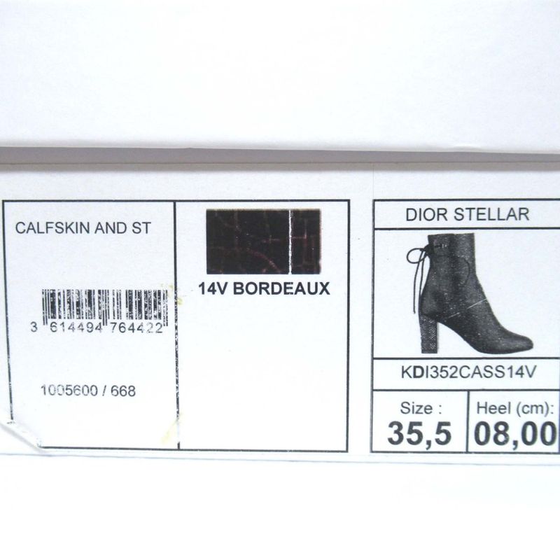 Christian DIOR Stellar Rhinestone Decorated Ankle Boots Short Boots 35.5 22.5cm