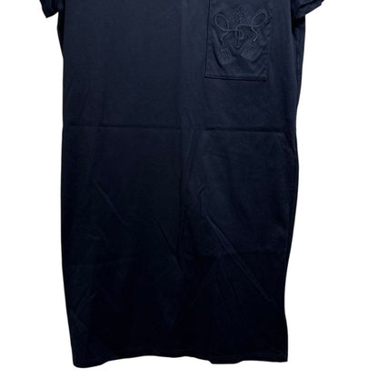 Good Hermes Embroidered Pockets Short Sleeves Knee Length Cut and Sewn Dress