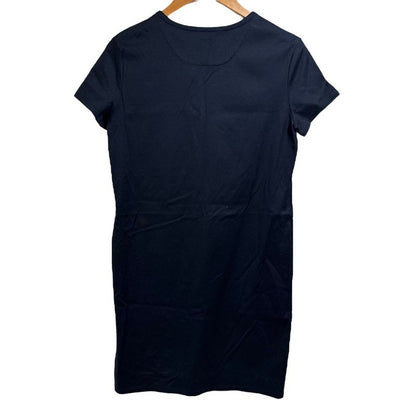 Good Hermes Embroidered Pockets Short Sleeves Knee Length Cut and Sewn Dress