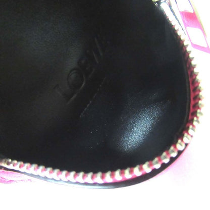 Loewe Leather Coin Case Ankle Pouch Motif Pink Ladies Used