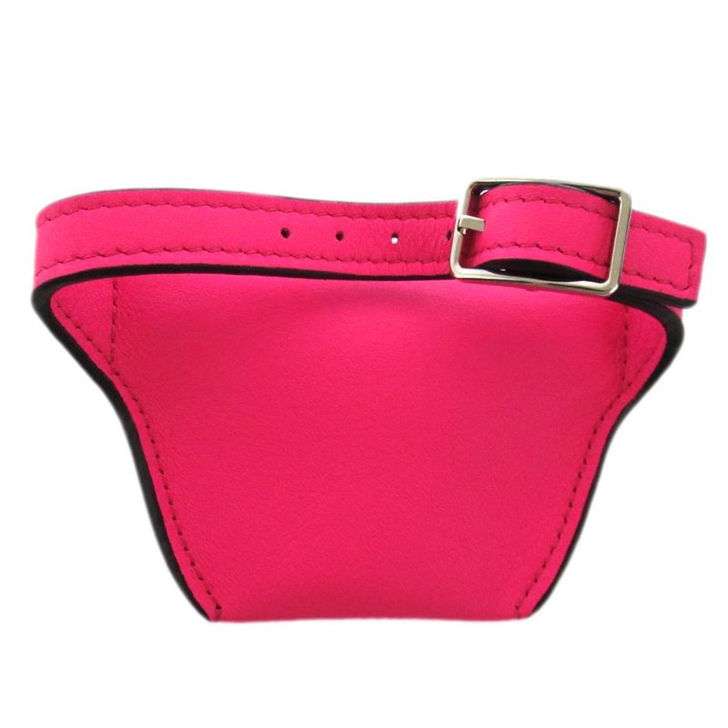 Loewe Leather Coin Case Ankle Pouch Motif Pink Ladies Used