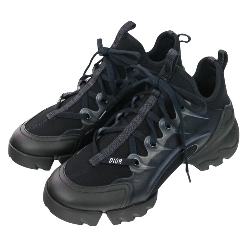 Christian Dior D-Connect Sneakers 37.5 About 24.5cm (9.65in) Black Women's Used