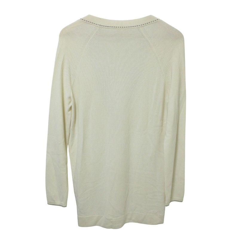 Good Hermes Stitching Long Knit Cardigan 36 Off White Women Used