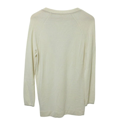 Good Hermes Stitching Long Knit Cardigan 36 Off White Women Used