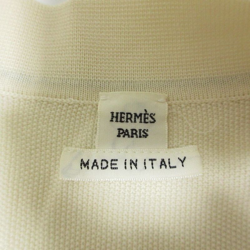Good Hermes Stitching Long Knit Cardigan 36 Off White Women Used