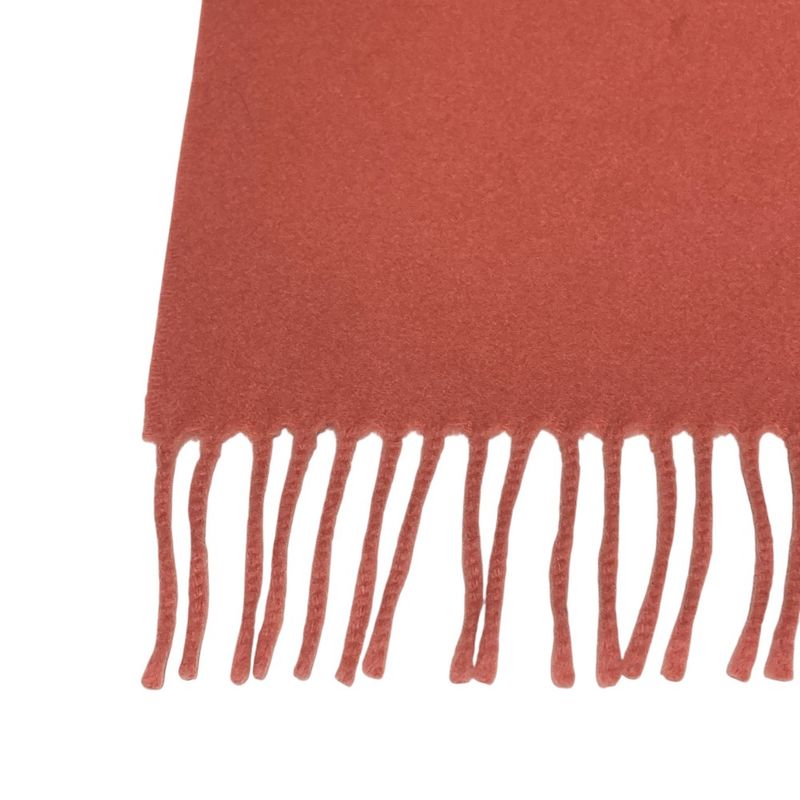 Good Hermes 100% Cashmere Logo Embroidery Large Scarf Pink-Orange Women's Used