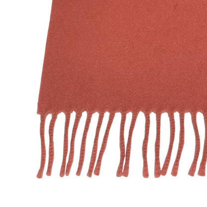 Good Hermes 100% Cashmere Logo Embroidery Large Scarf Pink-Orange Women's Used