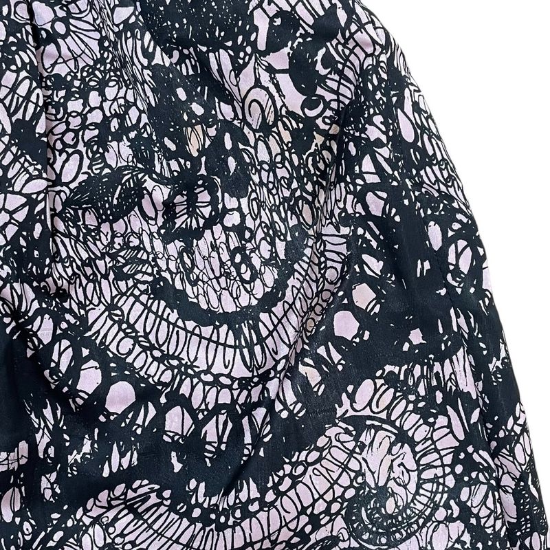 Good Prada Flower Lace Print Short Sleeve Dress Size 38 Pink Black Women's Used