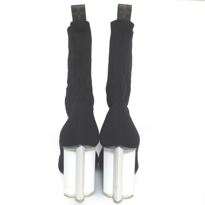 Louis Vuitton Silhouette Line Knit Ankle Boots Short Boots Size 34 Approx
