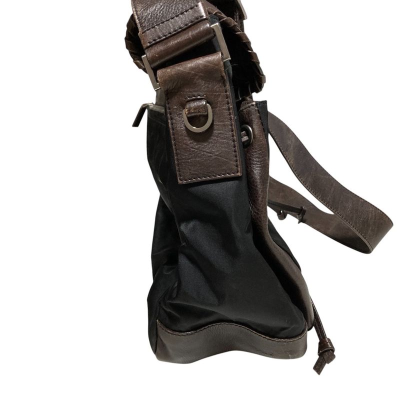 Prada Leather X Nylon Shoulder Bag Messenger Bag Bt0582 Brown Black Mens Ladies