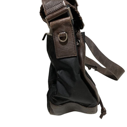 Prada Leather X Nylon Shoulder Bag Messenger Bag Bt0582 Brown Black Mens Ladies