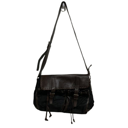 Prada Leather X Nylon Shoulder Bag Messenger Bag Bt0582 Brown Black Mens Ladies