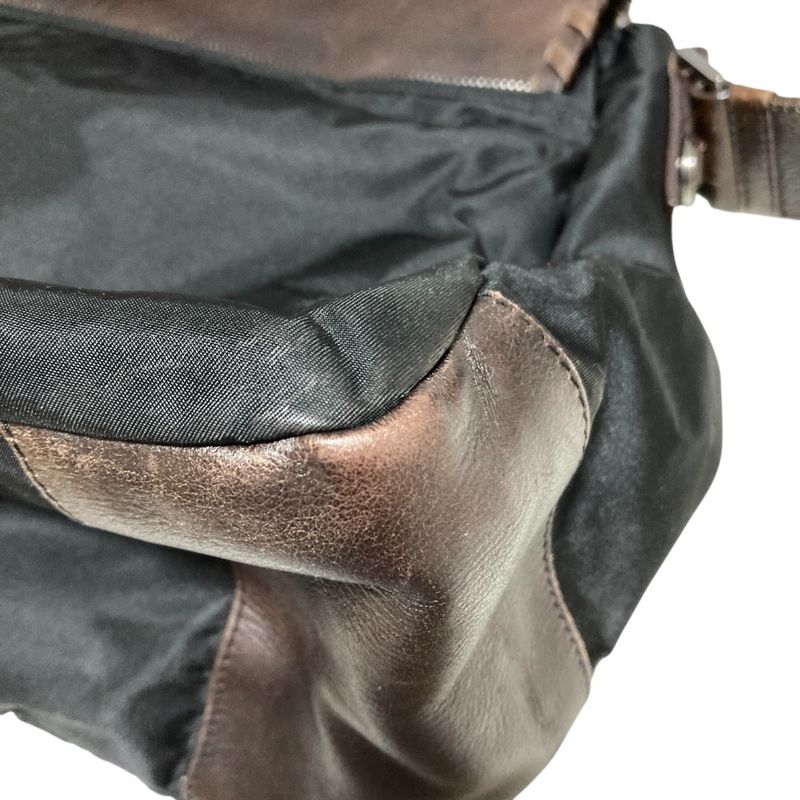Prada Leather X Nylon Shoulder Bag Messenger Bag Bt0582 Brown Black Mens Ladies
