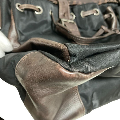 Prada Leather X Nylon Shoulder Bag Messenger Bag Bt0582 Brown Black Mens Ladies