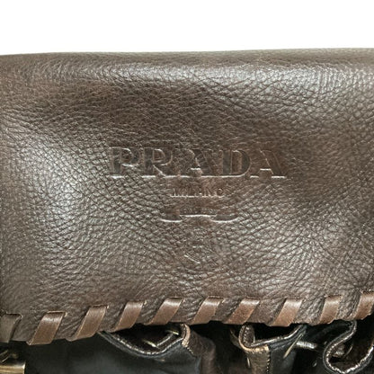 Prada Leather X Nylon Shoulder Bag Messenger Bag Bt0582 Brown Black Mens Ladies