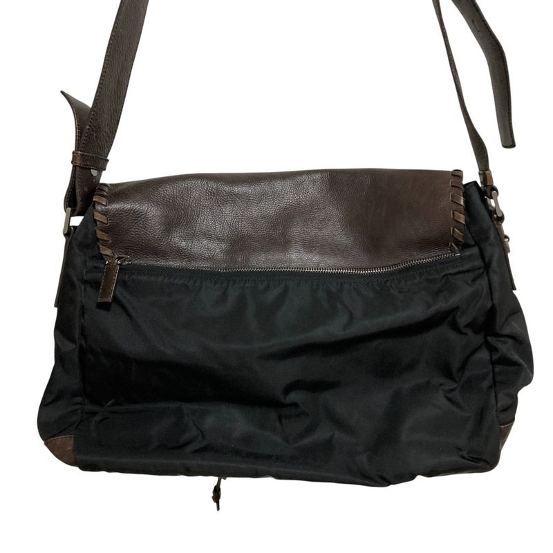 Prada Leather X Nylon Shoulder Bag Messenger Bag Bt0582 Brown Black Mens Ladies
