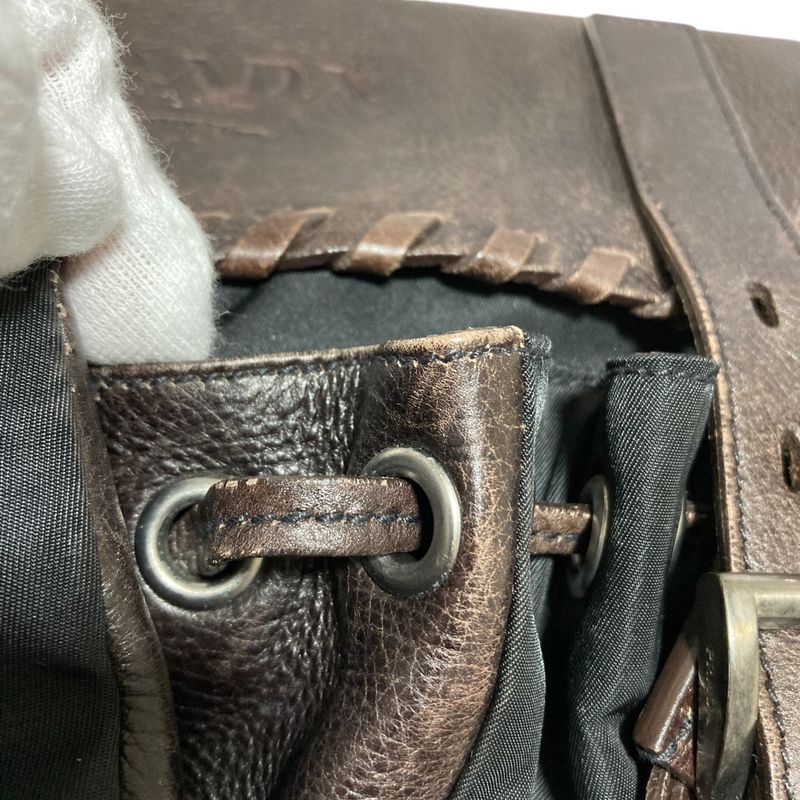 Prada Leather X Nylon Shoulder Bag Messenger Bag Bt0582 Brown Black Mens Ladies