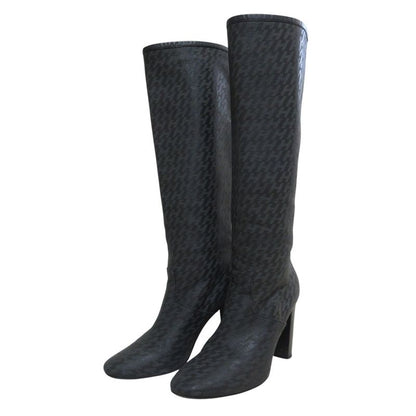 Hermes H Logo Total Leather Long Boots Size 36 1/2 Equivalent to 23.5cm