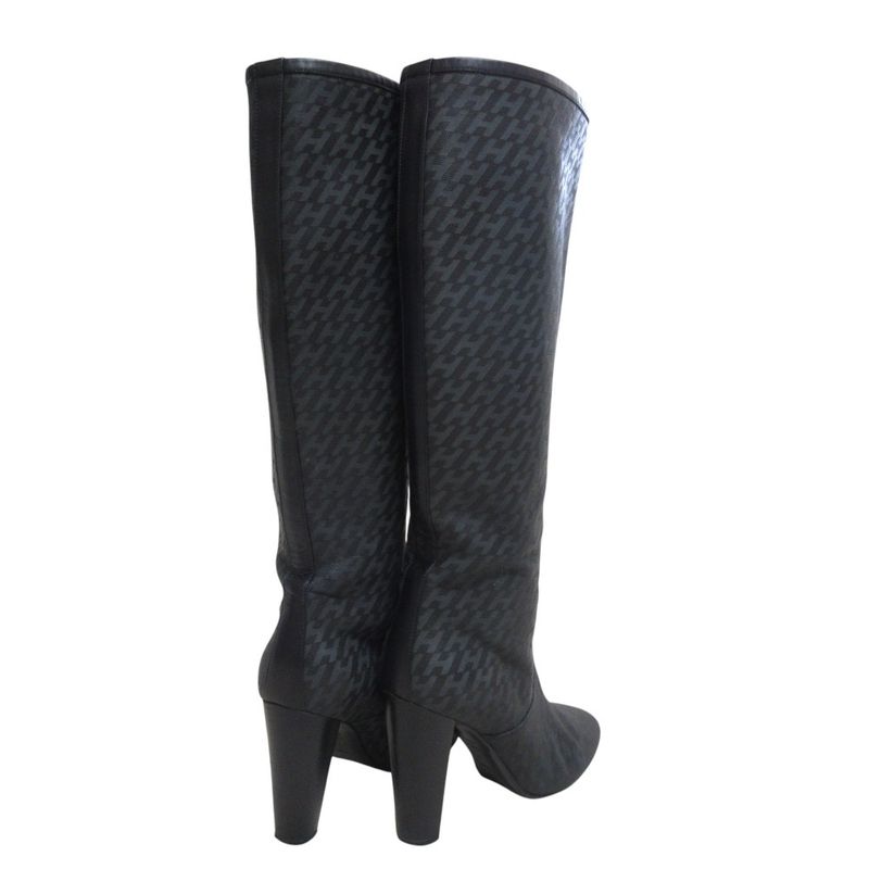Hermes H Logo Total Leather Long Boots Size 36 1/2 Equivalent to 23.5cm