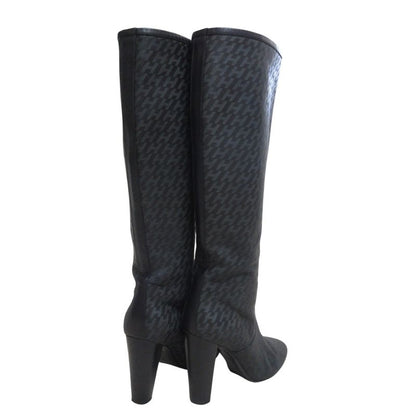Hermes H Logo Total Leather Long Boots Size 36 1/2 Equivalent to 23.5cm